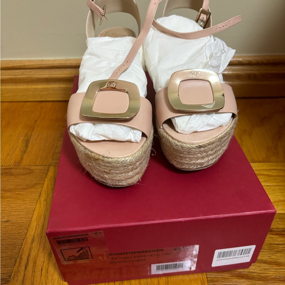 Roger Vivier espadrille wedge sandals Worn twice and in great condition.
